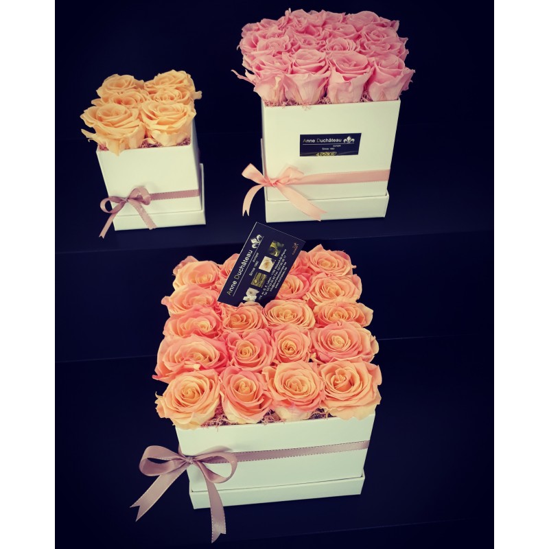 Coffret De Roses éternelles Fleurs Stabilisées