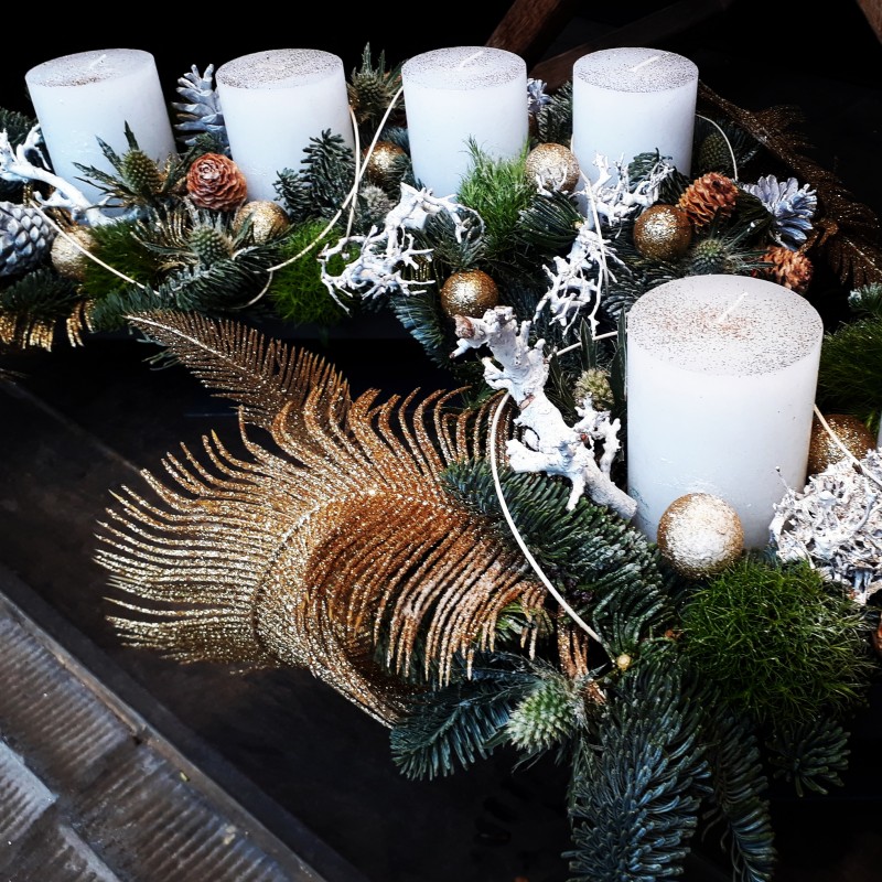 Christmas table piece: Snow - Christmas spirit Christmas table piece: Snow - Christmas spirit